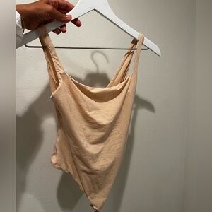 SKIMS Cream Asymmetrical Bodysuit